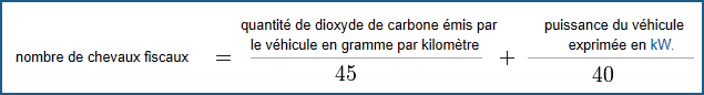 formule de calcul du cheval fiscal